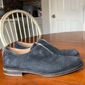 John Varvatos Black Suede Slip-On Loafers